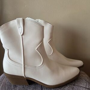 No Boundaries Cream Ankle Boots
